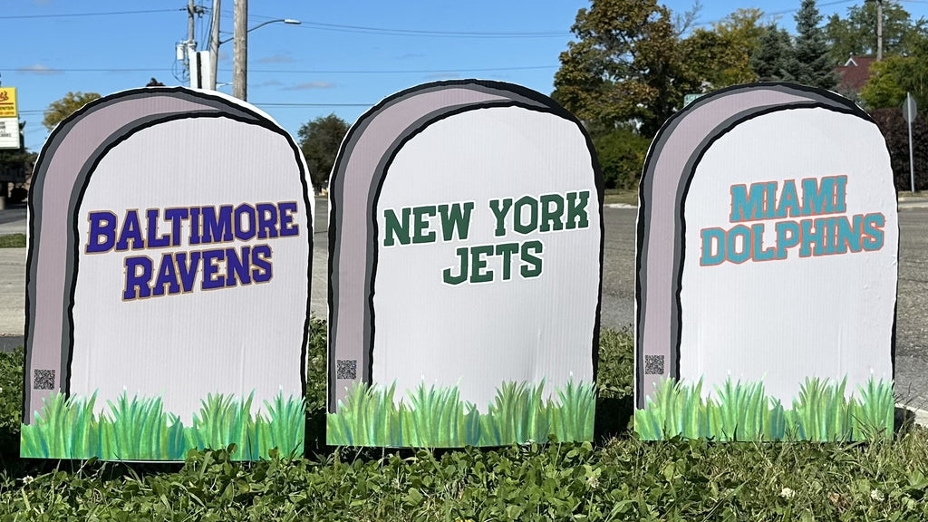 Custom Football Gravestone Lawn Sign
