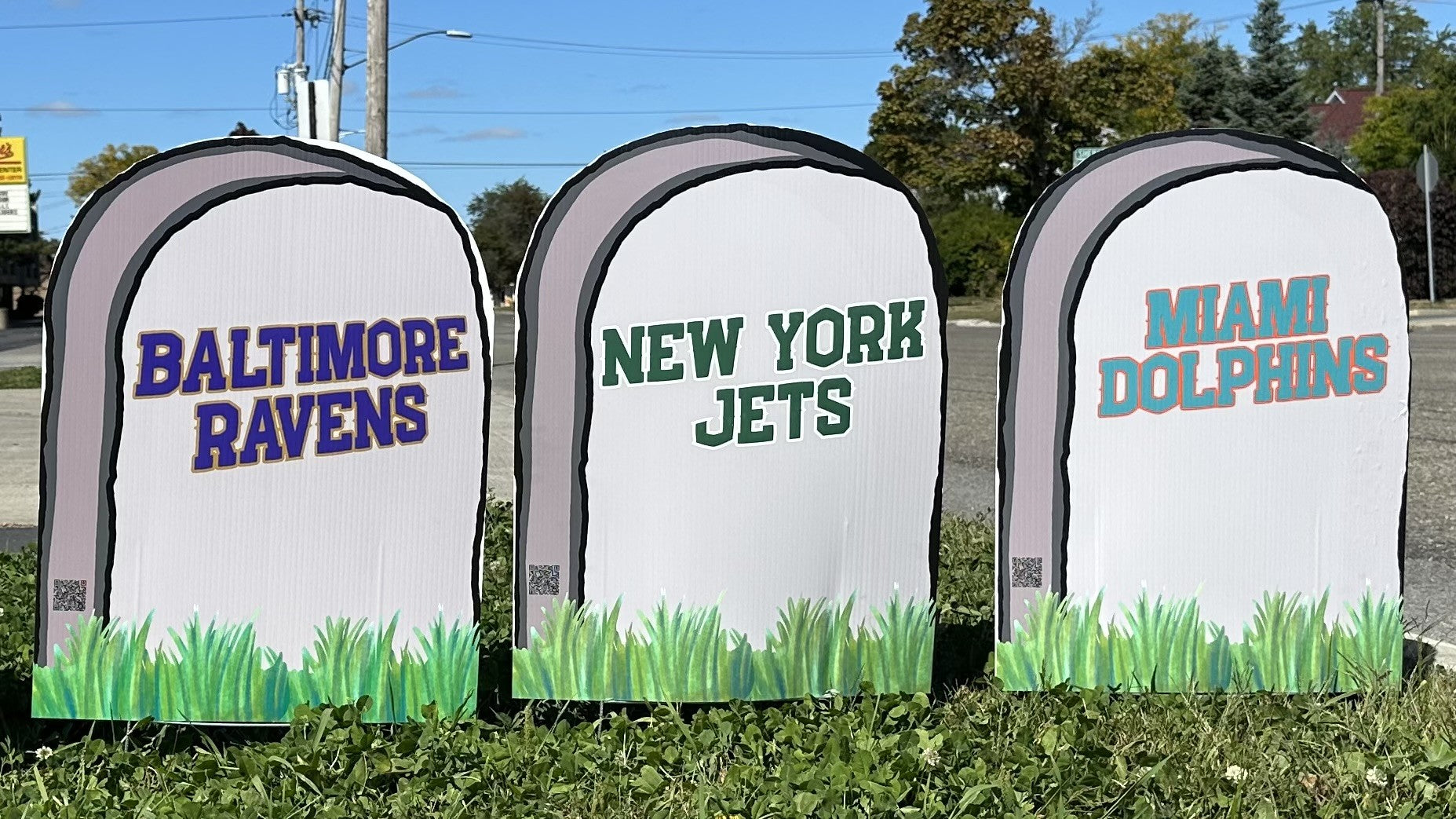 Custom Football Gravestone Lawn Sign